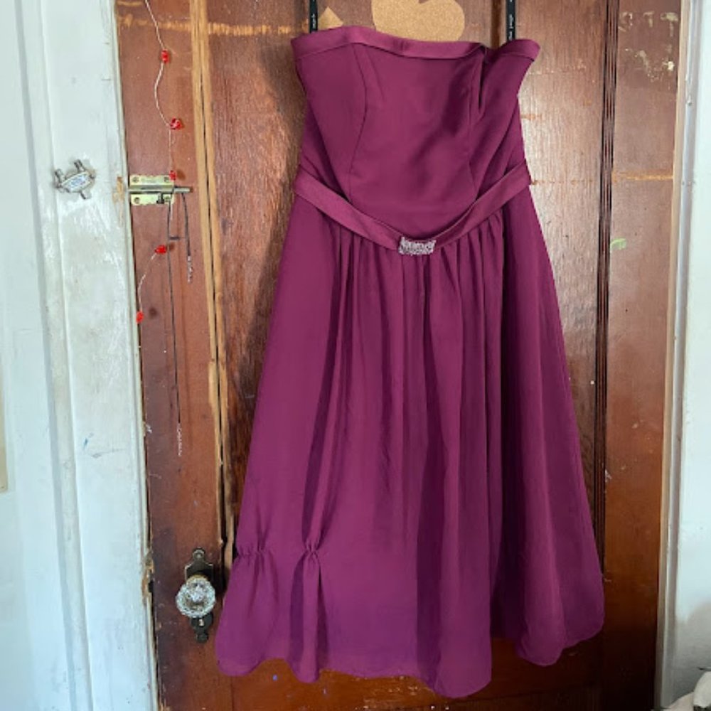 fushia strapless homecoming dress